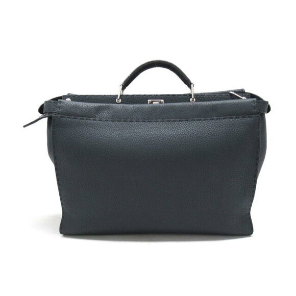 Fendi Peekaboo Handbag Leather Navy Blue Bag Business Work - Picture 2 of 10